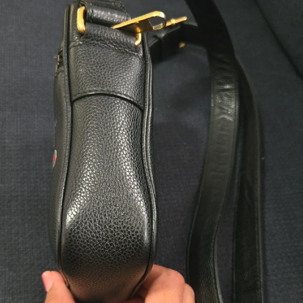 Gucci Black and Gold Messenger Bag with Signature Details